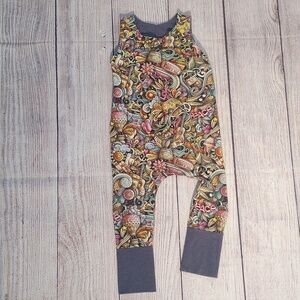 Custom Made ADJUSTABLE Grow-With-Me Infant Toddler Romper 6m-4+y Hippie/Love